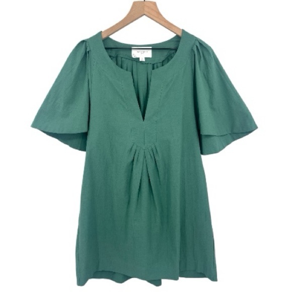 Tuckernuck Pomander Place Finley Flutter Sleeve Dress Celadon Green Size Medium - Picture 2 of 8